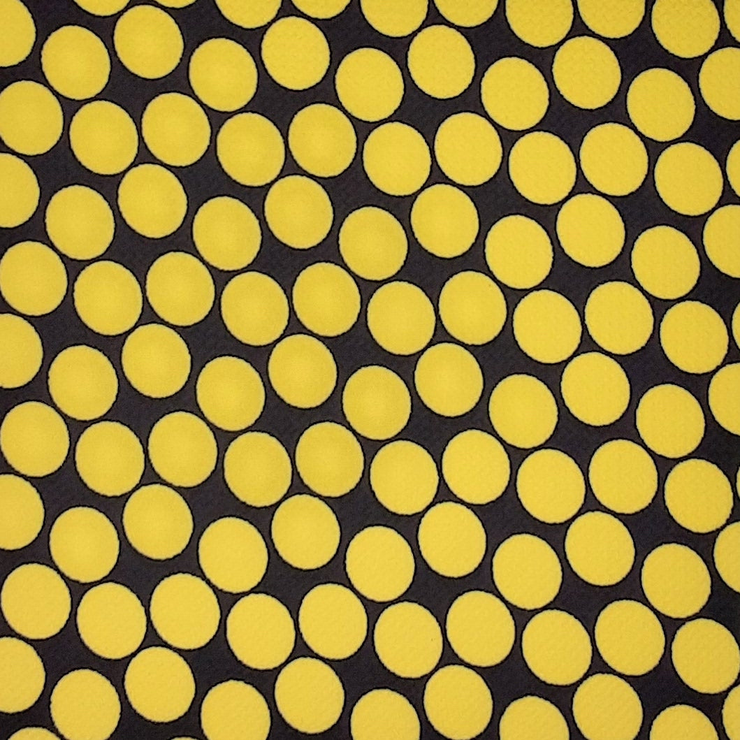 YELLOW/BLACK 6141-D129 DOTSYDU DIF BCKGR Bubble Bullet Print