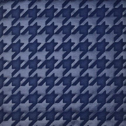 Navy Blue Bubble Bullet Embossed Houndstooth