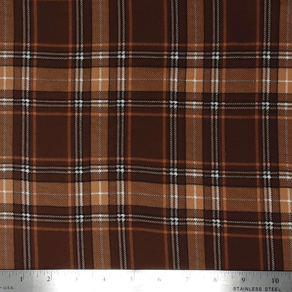 BROWN KNT2100-Q10303 DTY BRUSHED CHECKERED DTY Brushed Fabric