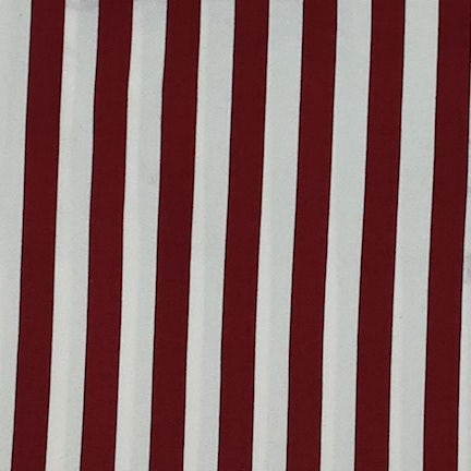 Kind of Wide Stripe Burgundy/White DTY Brushed Fabric