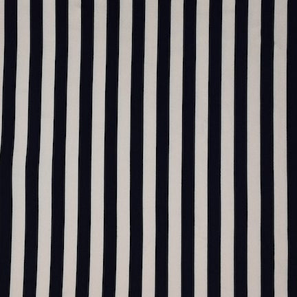 Simple Stripe White/Black DTY Brushed Fabric