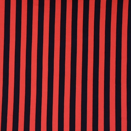 Simple Stripe Red/Black DTY Brushed Fabric