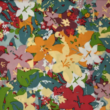 Legacy Floral Orange/Yellow/Green DTY Fabric