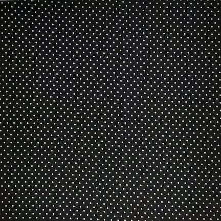 Jet Black Polka Dot Black/White DTY fabric