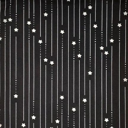 Stripes Stars Black/Ivory DTY Fabric