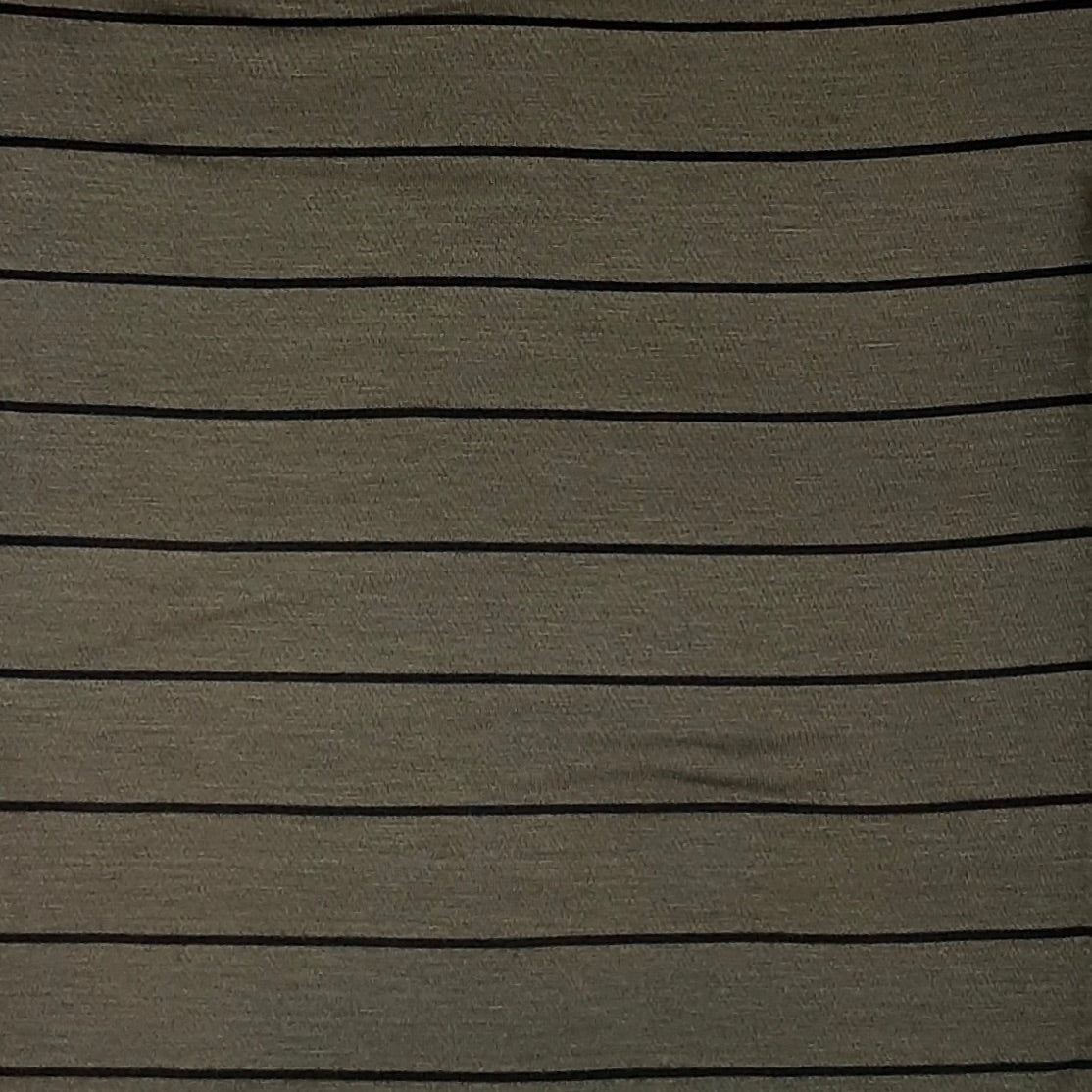 Olive/Black Stripes Jersey Rayon Spandex