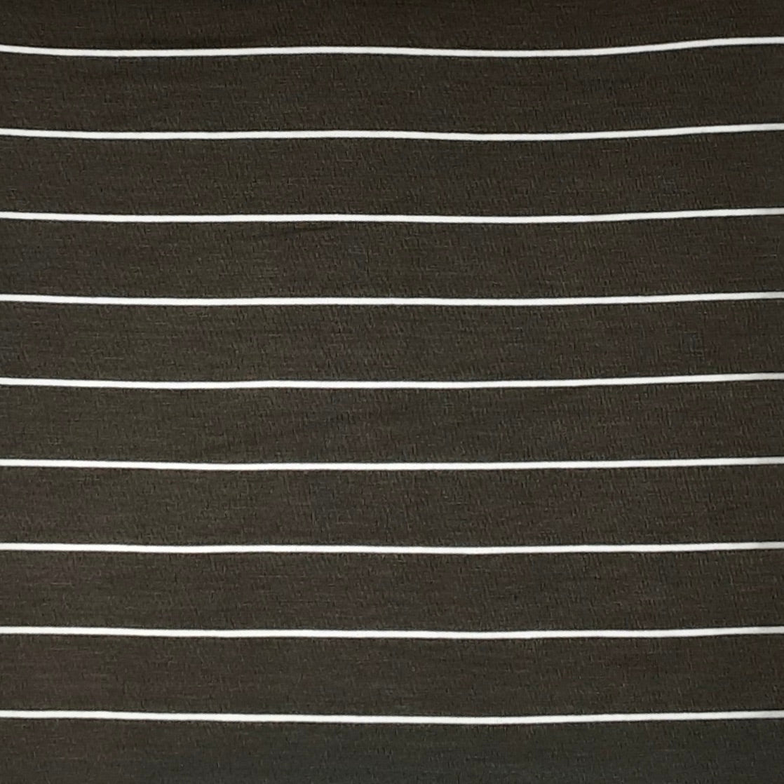 Olive/White Stripes Jersey Rayon Spandex