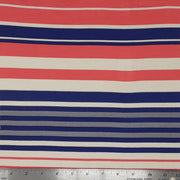 IVORY/NAVY/CORAL RHSP-40047 RAYON SPANDEX HZT STRIPES JERSEY