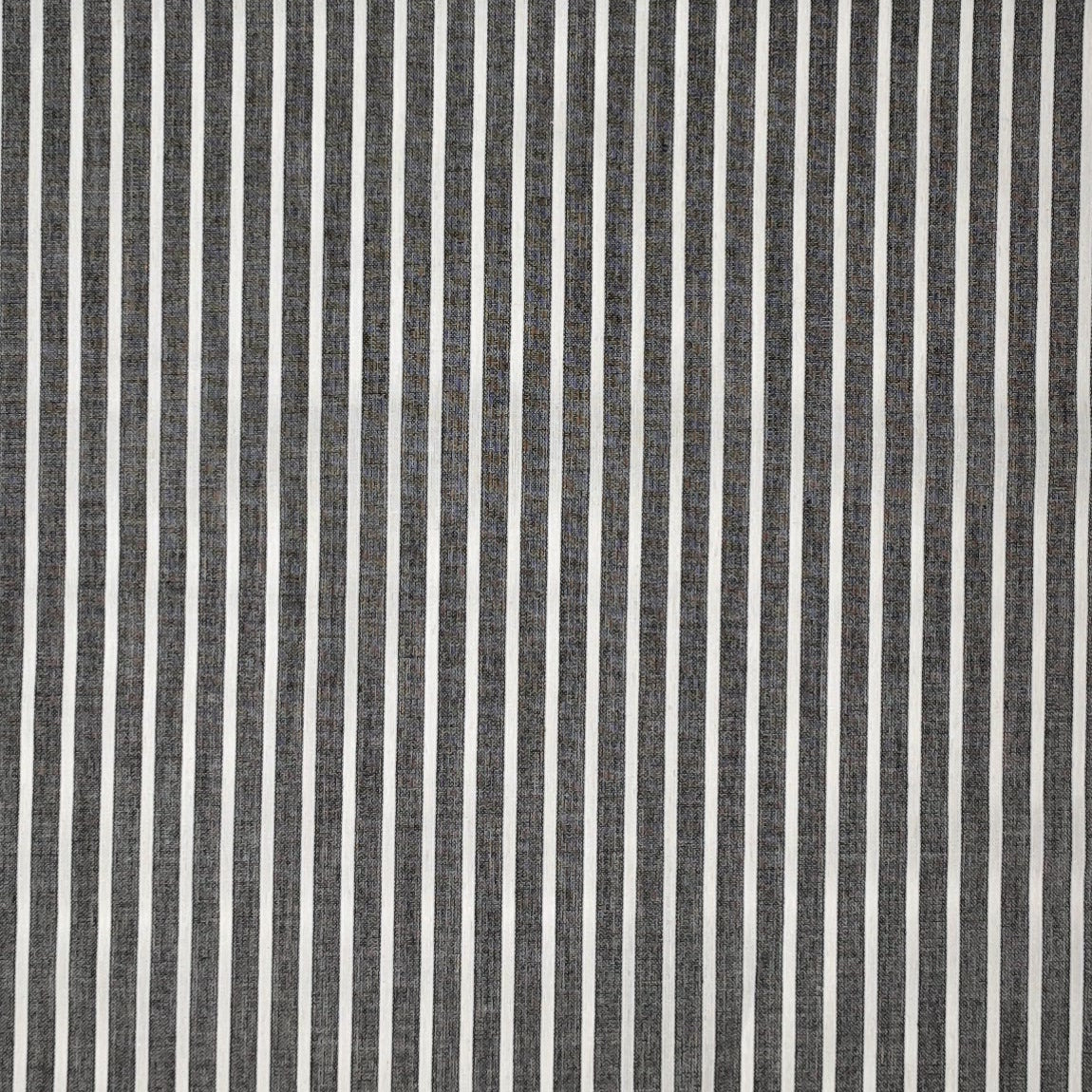 Black/Ivory Stripes Cotton Lawn