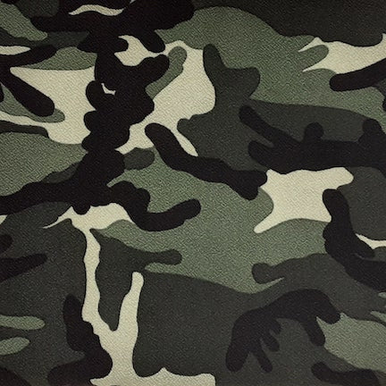 Camo Forest Olive/Black/Ivory Liverpool Fabric