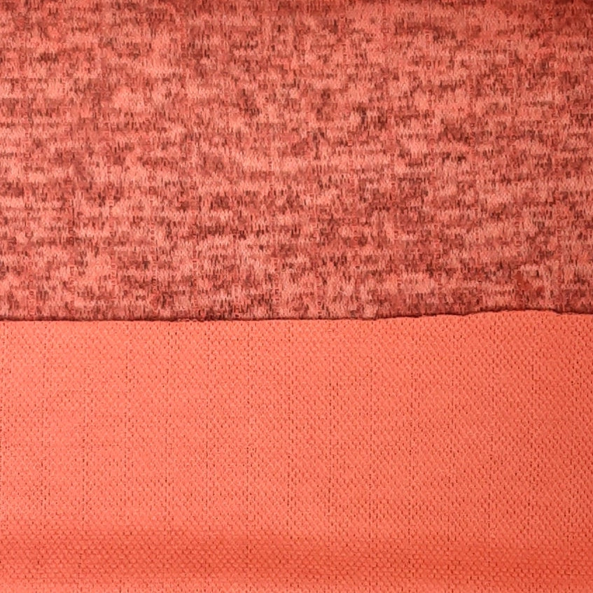 Hot Coral Sweater Knit T/R Brushed 8X4 Fabric