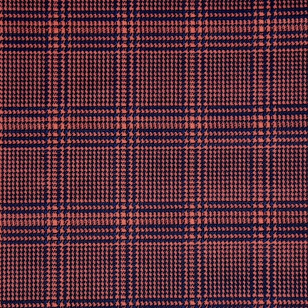 Fine Plaid Navy/Orange Techno Fabric