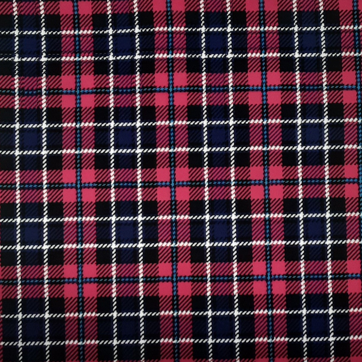 RED/GREEN/NAVY PLAID ASSORTED TECHNO PRINT