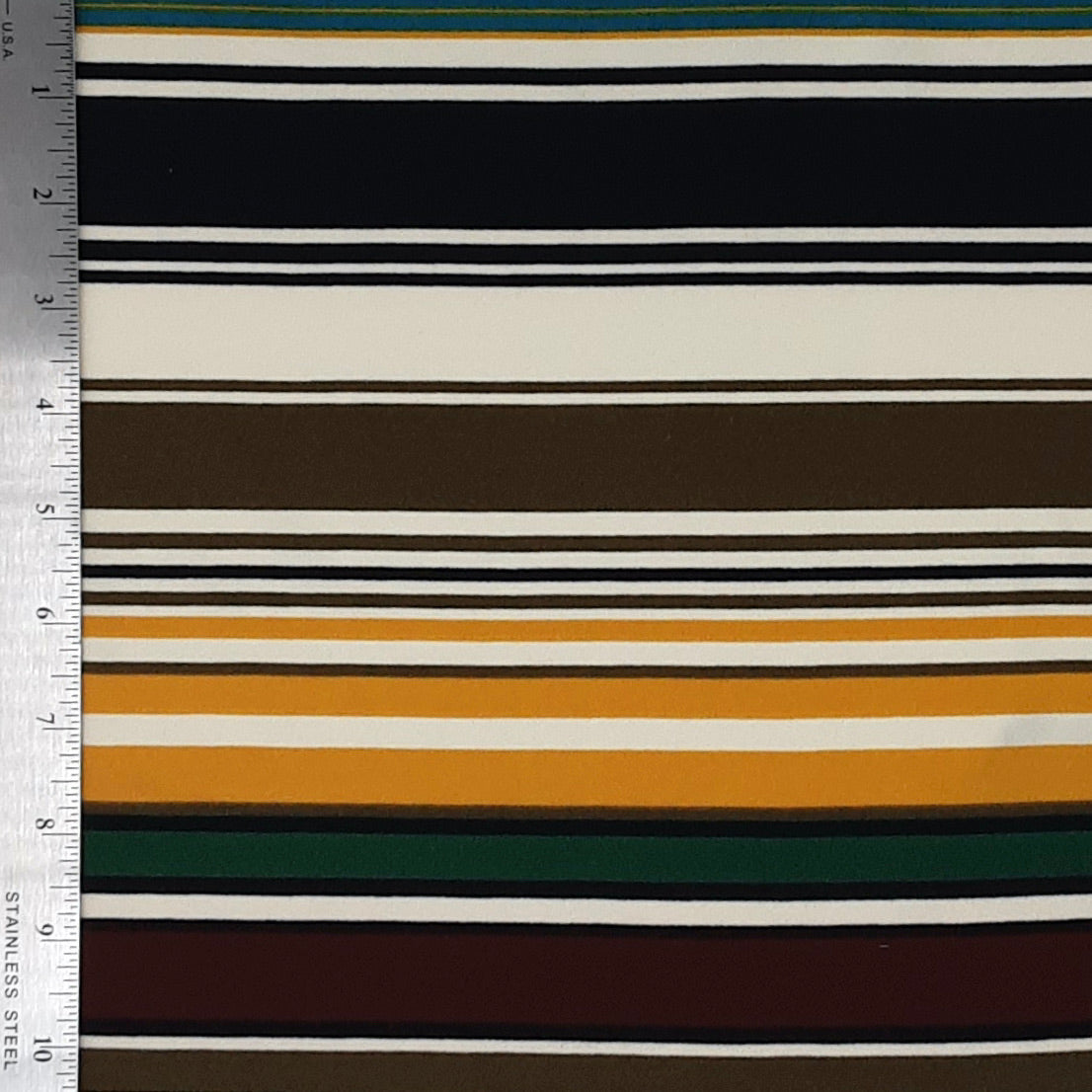 MUSTARD/TEAL 322-GW180386 HZTL STRIPES DTY BRUSHED