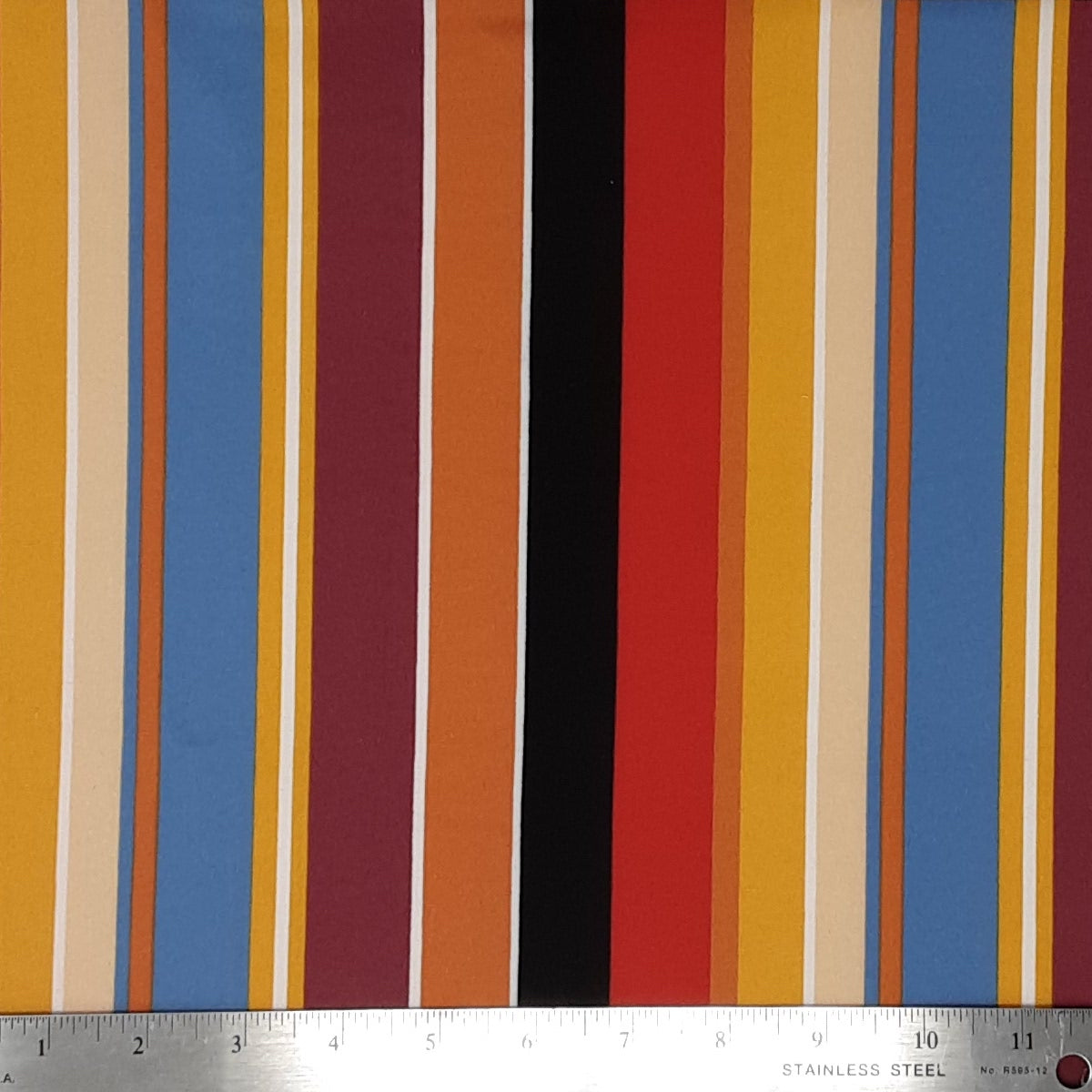 BLUE/MUSTARD 322-GW180356 DTY BRUSHED VERTICAL STRIPES