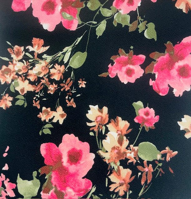 SE60140  FLORAL PRINT - BLACK