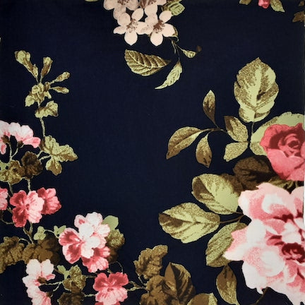 Midnight Floral Pink/red/navy DTY Brushed