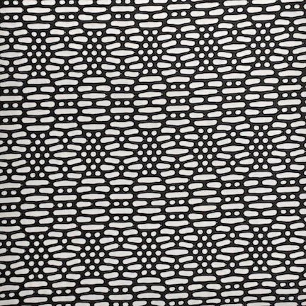 Jacquard Polka Dot White/Black Aztec Flower