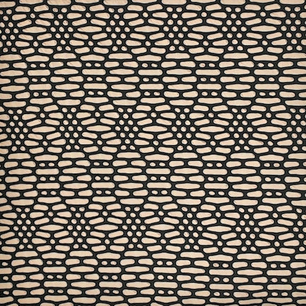 Jacquard Polka Dot Pearl Peach/Black Aztec Flower