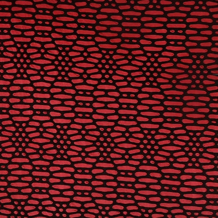Jacquard Polka Dot Ruby Red/Black Aztec Flower