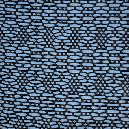 Jacquard Polka Dot Provincial Blue/Black Aztec Flower