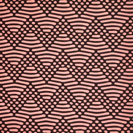 Jacquard Polka Dot Coral Orange/Black Aztec Chevron