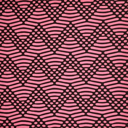 Jacquard Polka Dot Berry Pink/Black Aztec Chevron