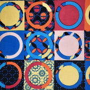 Geo Circles Pink/Blue/Yellow Bubble Bullet Fabric