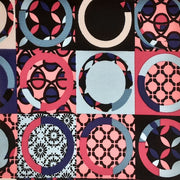 Geo Circles Pink/Blue/Coral Bubble Bullet Fabric