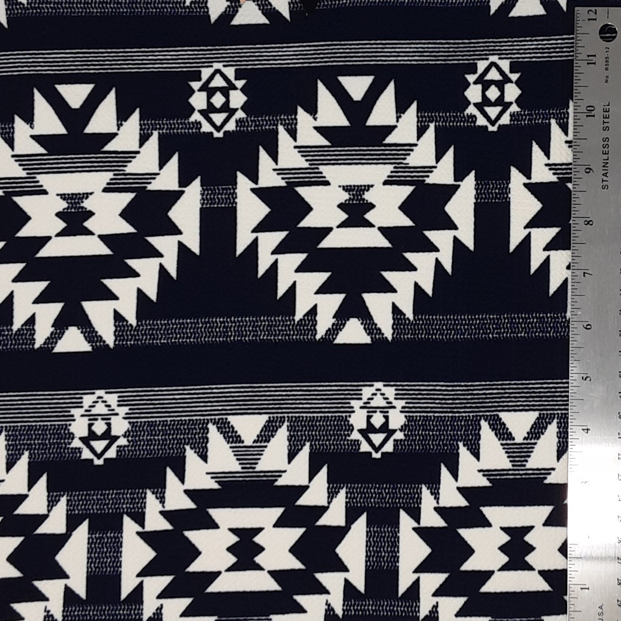 NAVY/IVORY AZTEC PRINT BUBBLE BULLET PRINT