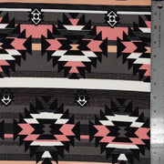 GREY/PINK AZTEC PRINT BUBBLE BULLET PRINT