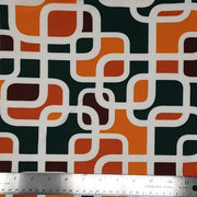 TEAL/RUST KNT2100-Q10620 DTY BRUSHED RETRO/GEOMETRIC