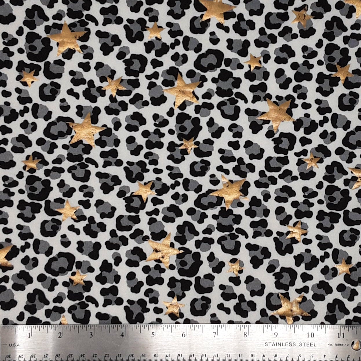 BLACK/GRAY/GOLD 79701- DTY BRUSHED GOLD STARS