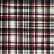 Multi-Color Plaid Black/White/Burgundy DTY Fabric
