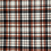Multi-Color Plaid Black/White/Rust DTY Fabric