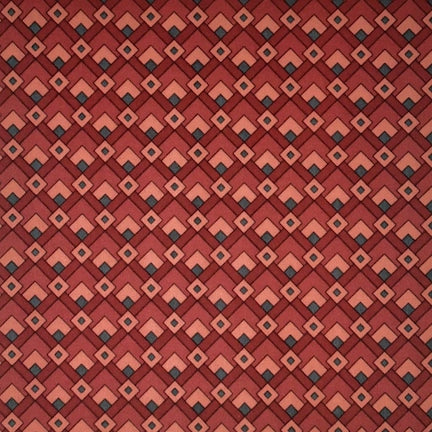 Decos Squares Wine/Rust DTY Fabric