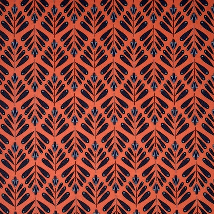 Phoenicia Floral Orange/Navy DTY Fabric