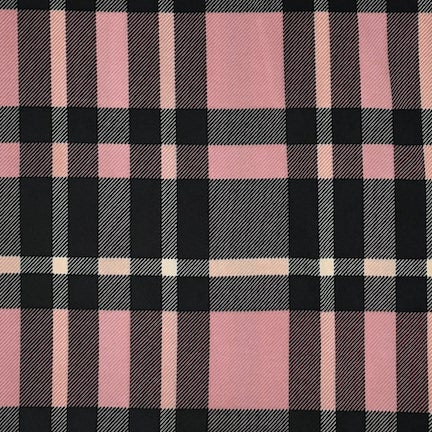 Plaid Black Dusty Rose - DTY Fabric