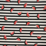 Striped Watermelon Red/Green/White DTY Fabric