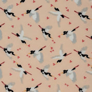Birds & Hearts Burgundy/Blush/White DTY Fabric