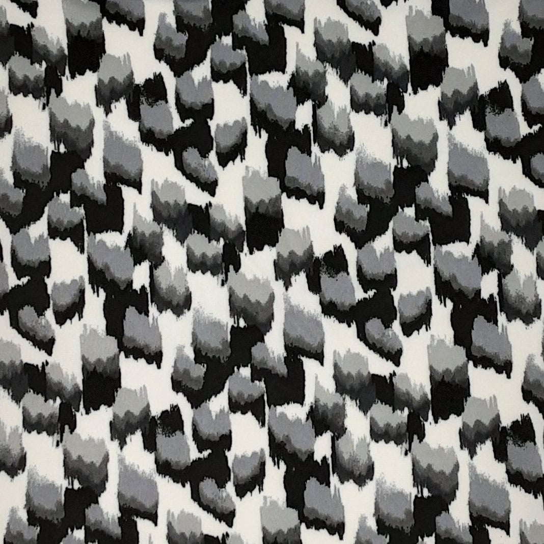 BLACK/IVORY DTY PRINT BRUSH STROKES DTY PRINT FABRIC