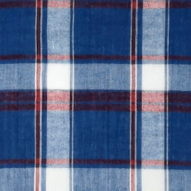 Denim Coral Gauze Plaid