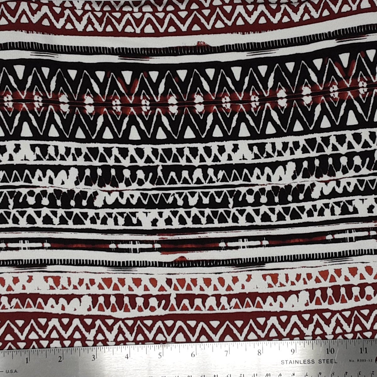 BLACK/WINE 80011 RAYON SPANDEX GEOMETRIC PRINT JERSEY