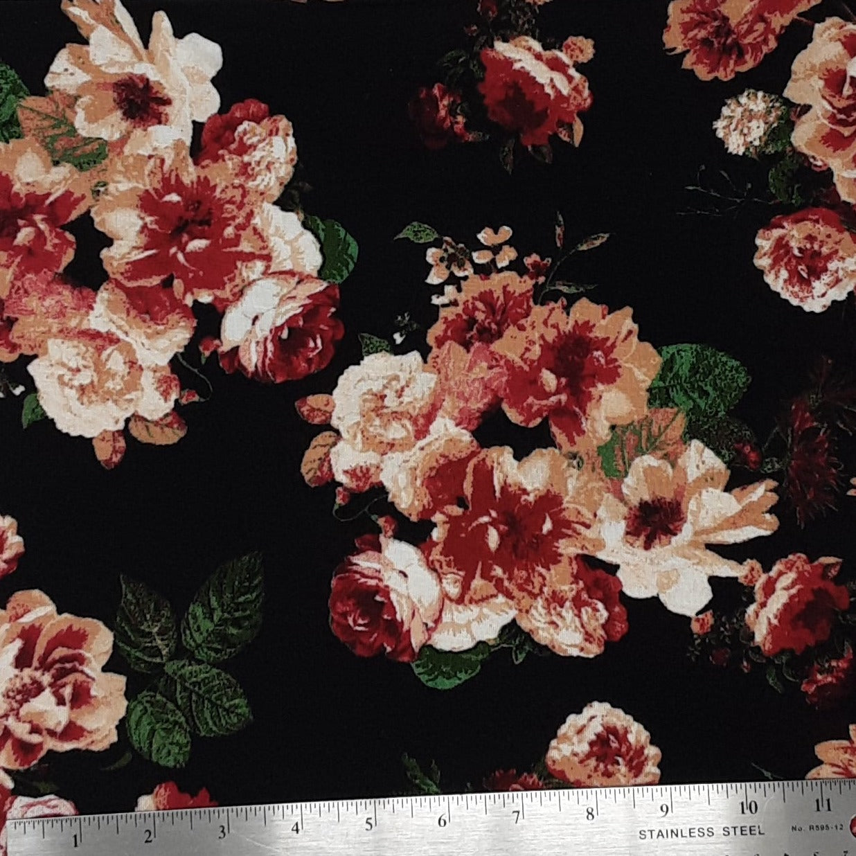 BLACK 307-GW170137 RAYON SPANDEX PRINT JERSEY