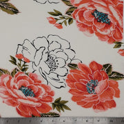 WHITE/ORANGE 307-GW171111 FLOWER RAYON SPANDEX JERSEY