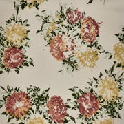 Faded Flowers Beige/Olive/Burgundy Liverpool Fabric