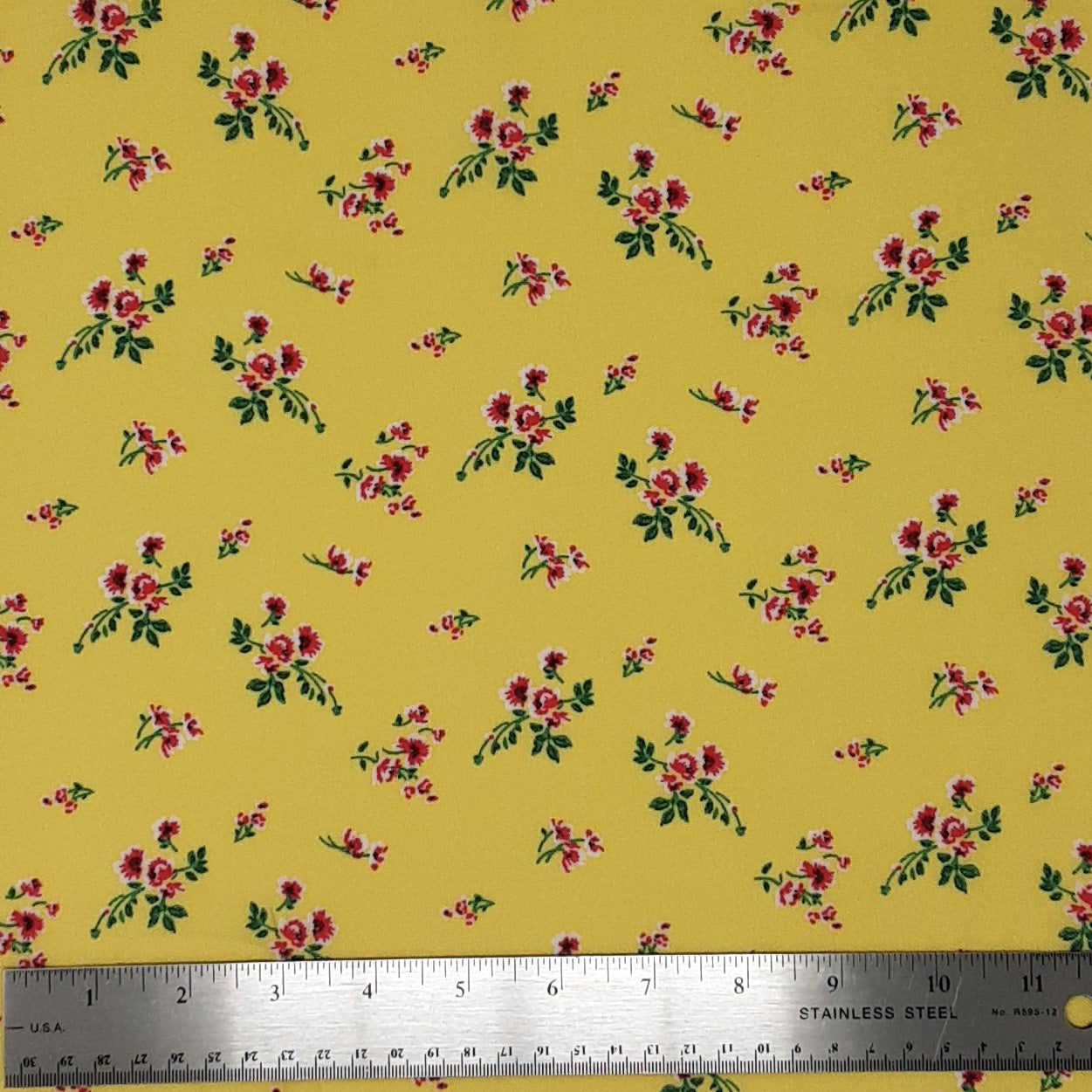 Floral Yellow/Green/Pink Rayon Challis