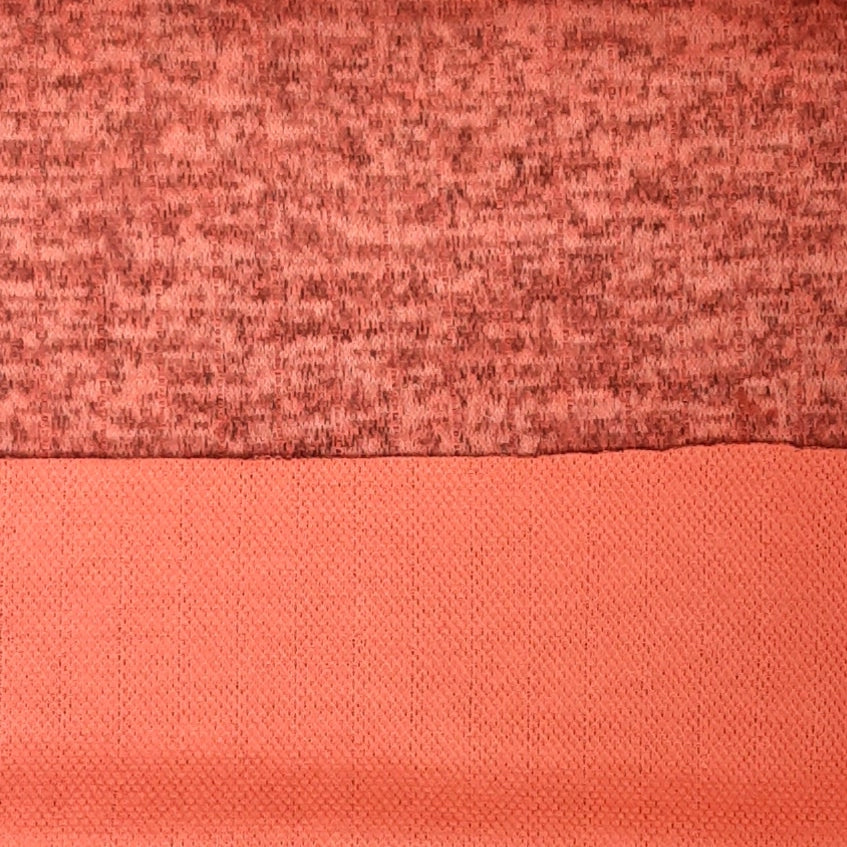 Hot Coral Sweater Knit T/R Brushed 8X4 Fabric