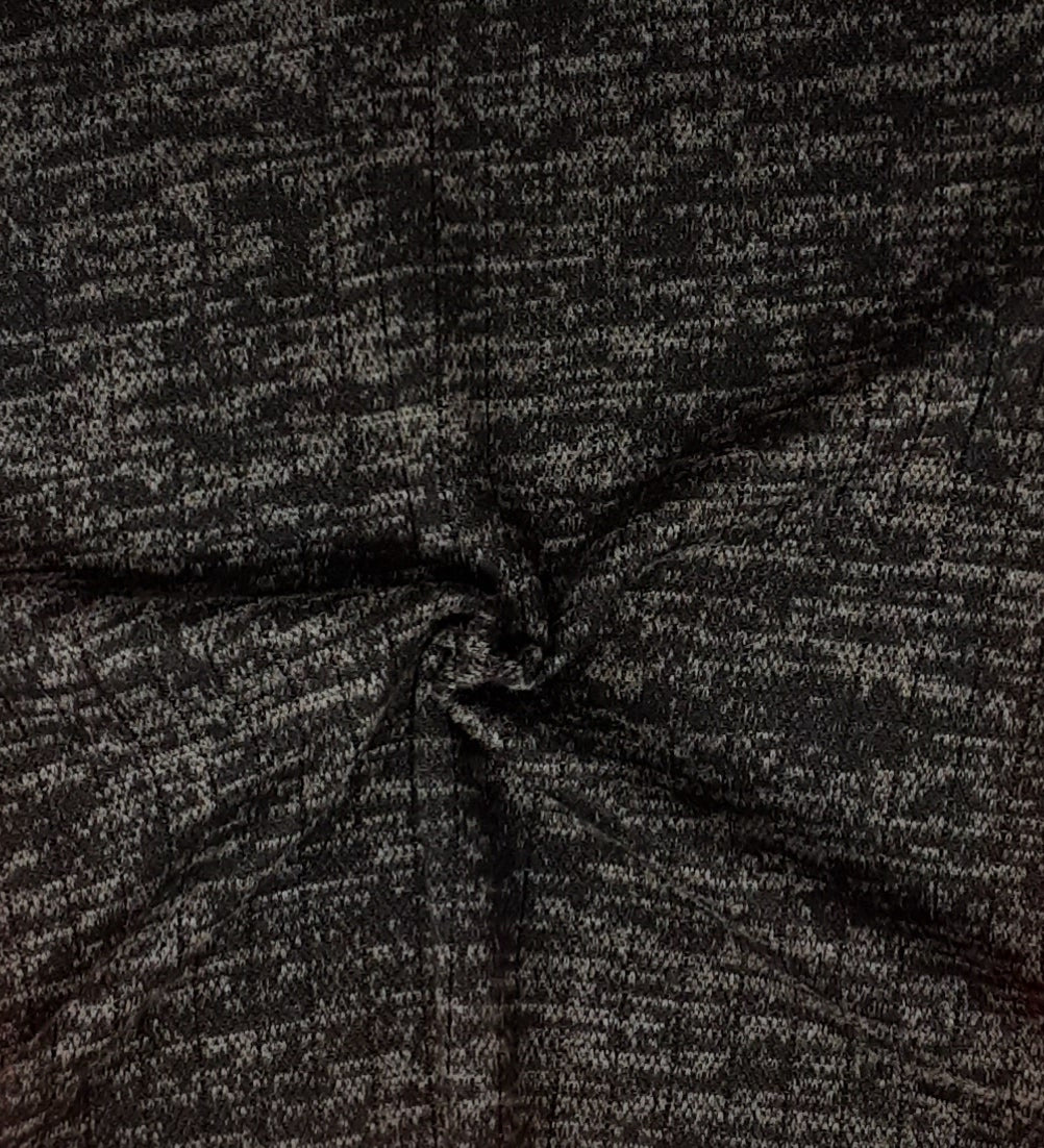 Jet Black Sweater Knit T/R Brushed 8X4 Fabric