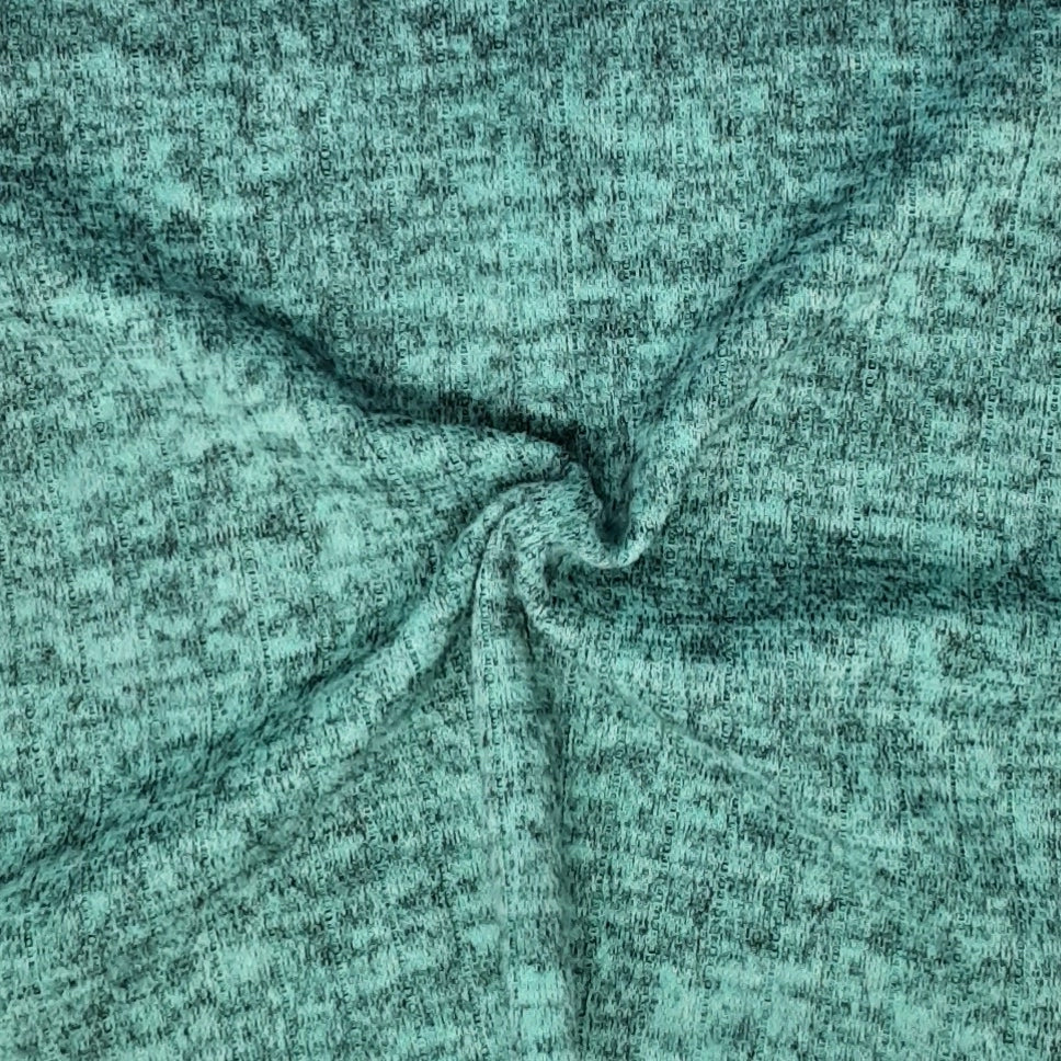 Atlantis Green Sweater Knit T/R Brushed 8X4 Fabric